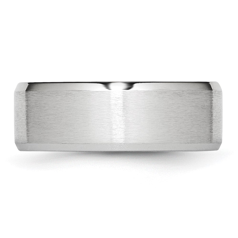 Cobalt Satin and Polished Beveled Edge 8mm Band Size - 10
