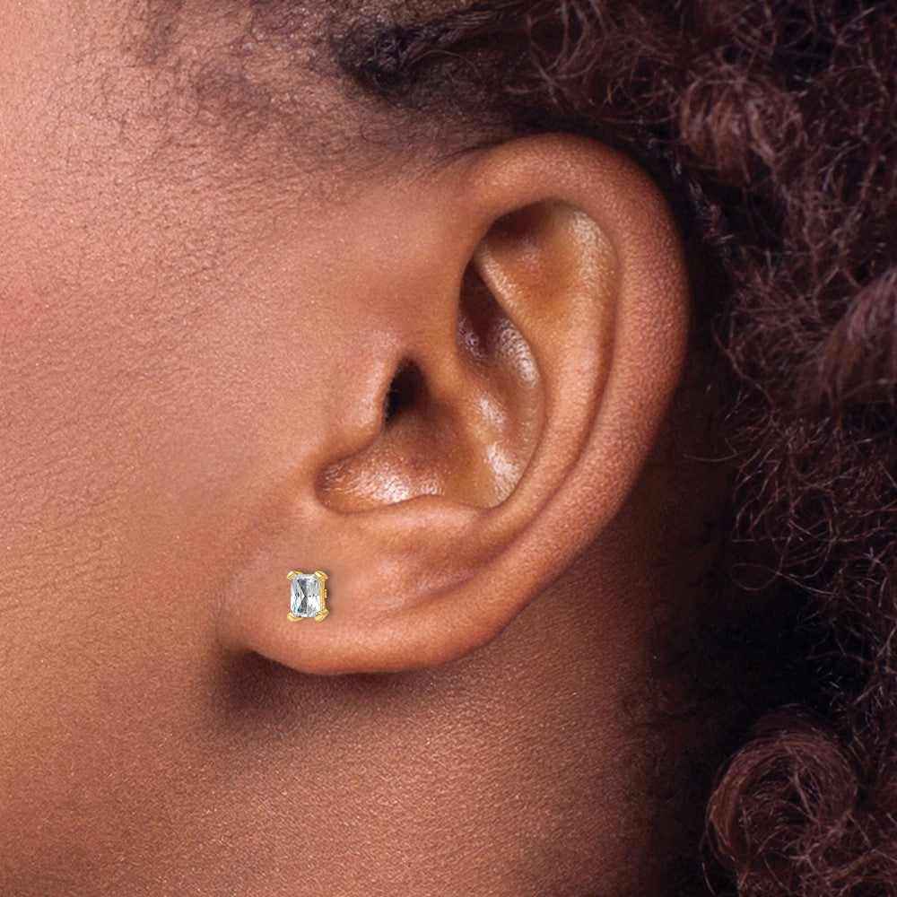 14ky 4.2x3.4mm Radiant Earring Mounting
