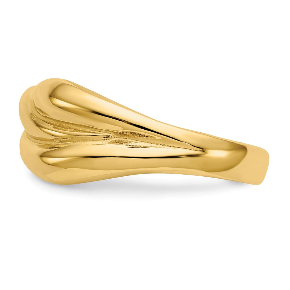 14k Polished Twisted Dome Ring Size 7