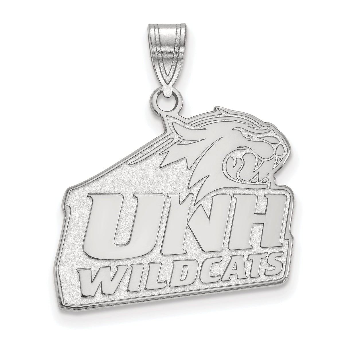 Sterling Silver LogoArt Official Licensed Collegiate University of New Hampshire (UNH) Large Pendant