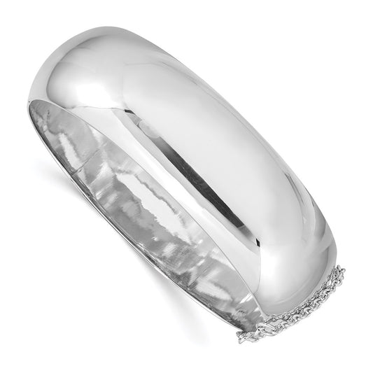 Sterling Silver Rhodium-plated 20mm Fancy Hinged Bangle Bracelet 7.25 inches
