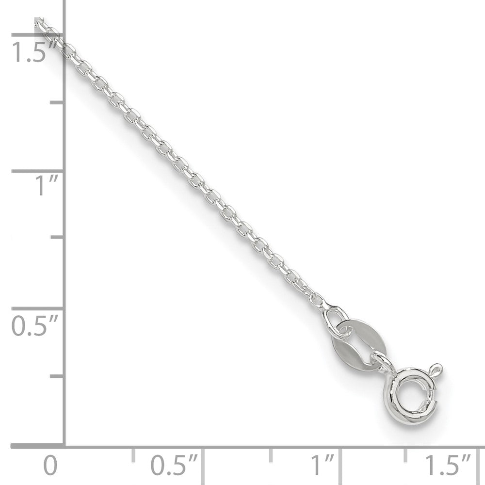 Sterling Silver 1mm Diamond-cut 9in Plus 1in ext. Anklet 10 inches