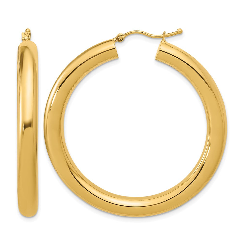 14k Polished 5mm Polished Hoop Earrings