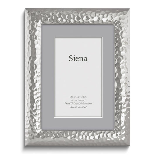 Siena Modern Hammered Frame Silver 5x7