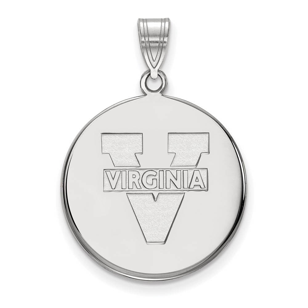 Sterling Silver Rhodium-plated LogoArt University of Virginia Large Disc Pendant QSS041UVA