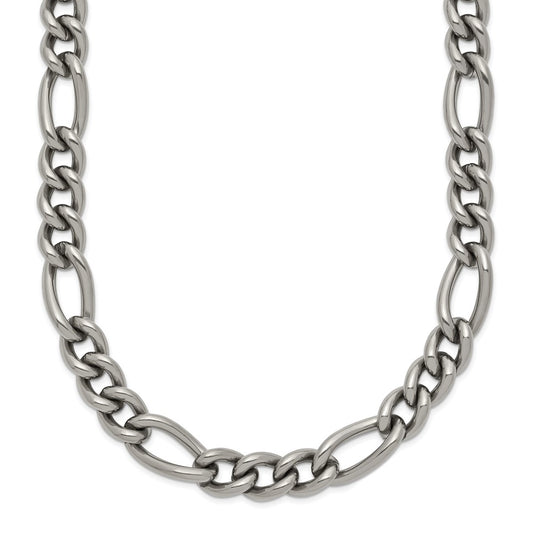 Titanium Polished 7mm 23.75in Figaro Chain
