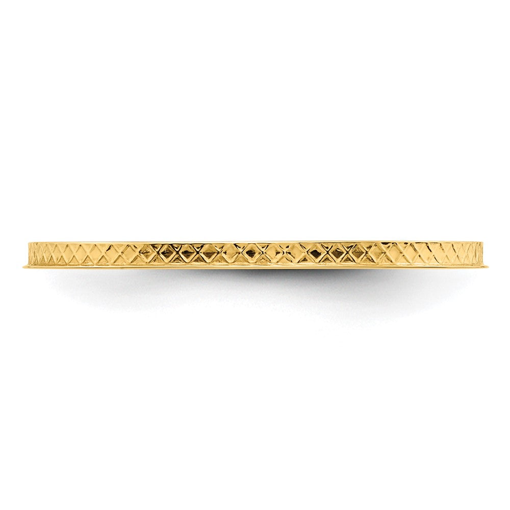 10K Yellow Gold 1.2mm Criss-Cross Pattern Stackable Band Size 10