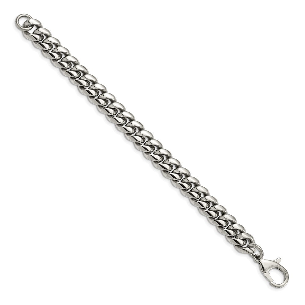 Stainless Steel Polished 8.5in Curb Chain Bracelet 8.5 inches