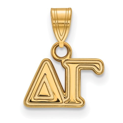 Sterling Silver w/ 14K Yellow Gold-Plated Official Licensed Greek Sororities Delta Gamma (??) Small Pendant