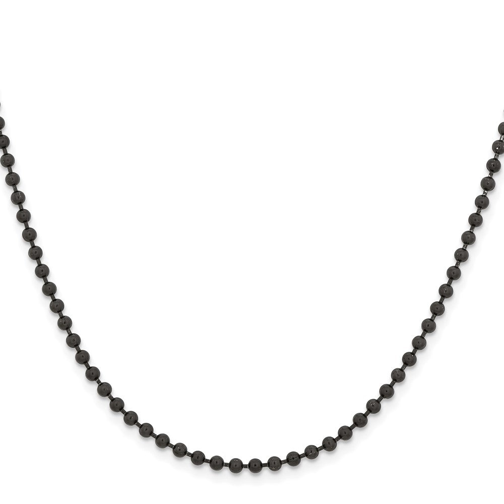 Stainless Steel Polished Black IP-plated  3mm 22in Ball Chain