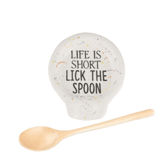 Our Name Is Mud Life is Short Splatter Spoon Rest Set