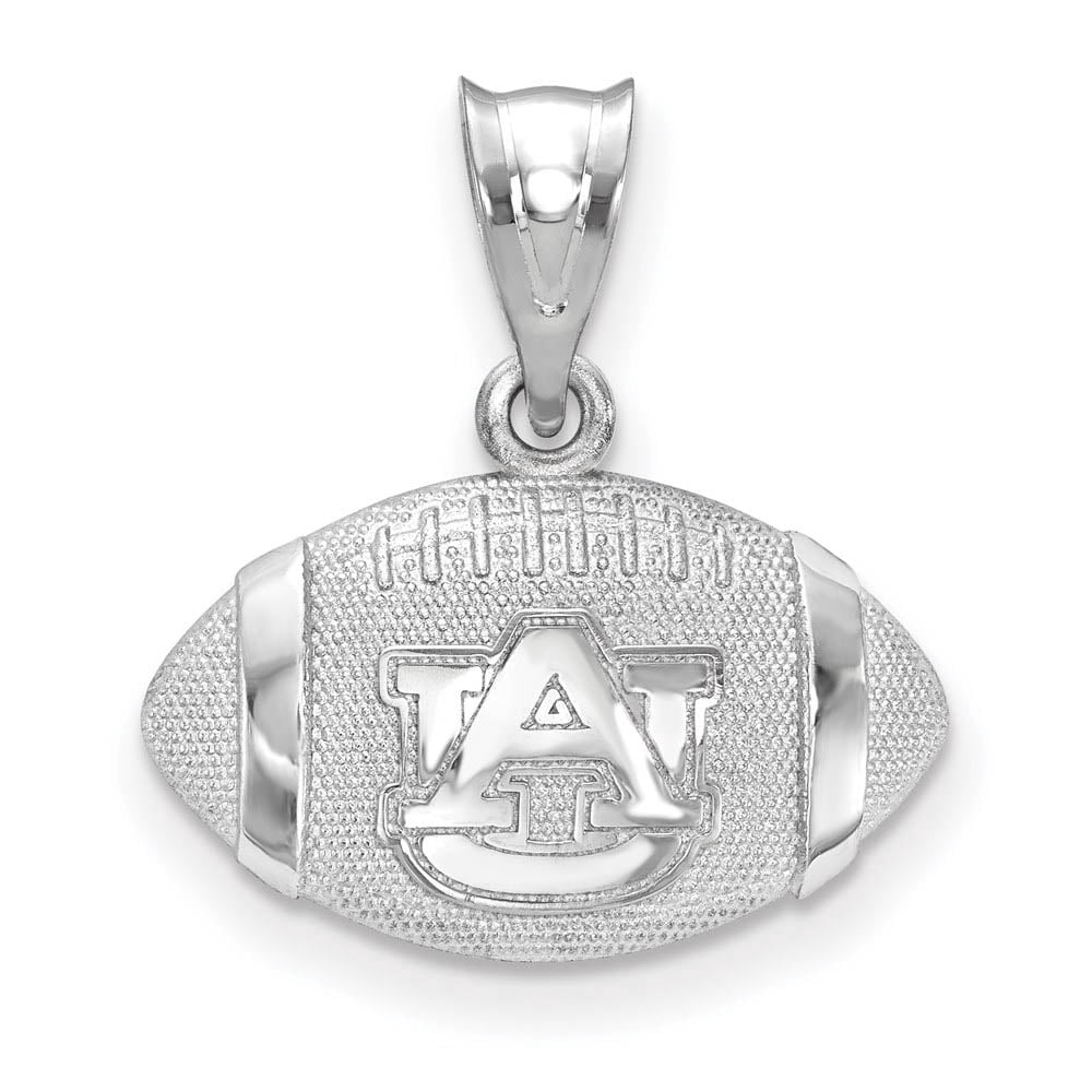 Sterling Silver Auburn U 3D Football w Logo Pendant