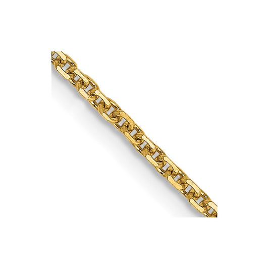 14K 30 inch 1.45mm Solid Diamond-cut Cable with Lobster Clasp Chain