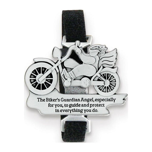 Silver-tone BIKERS GUARDIAN ANGEL Sentiment Bike Clip with Hook and Loop Fastener QGM17288