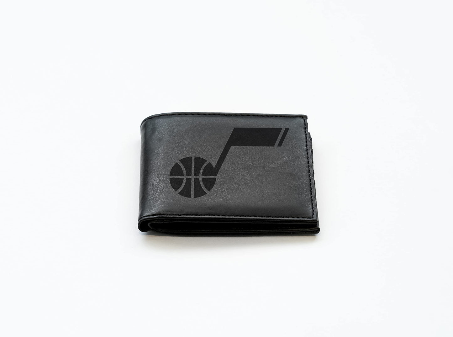 Utah NBA Jazz Laser Engraved Black Billfold Wallet