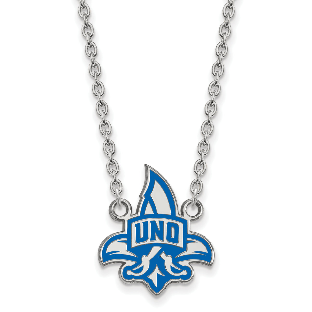 Logoart 925 Sterling Silver U Of New Orleans Large Enamel Pendant Necklace