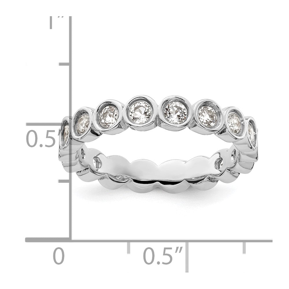 Sterling Silver Stackable Expressions White Topaz Ring Size -7