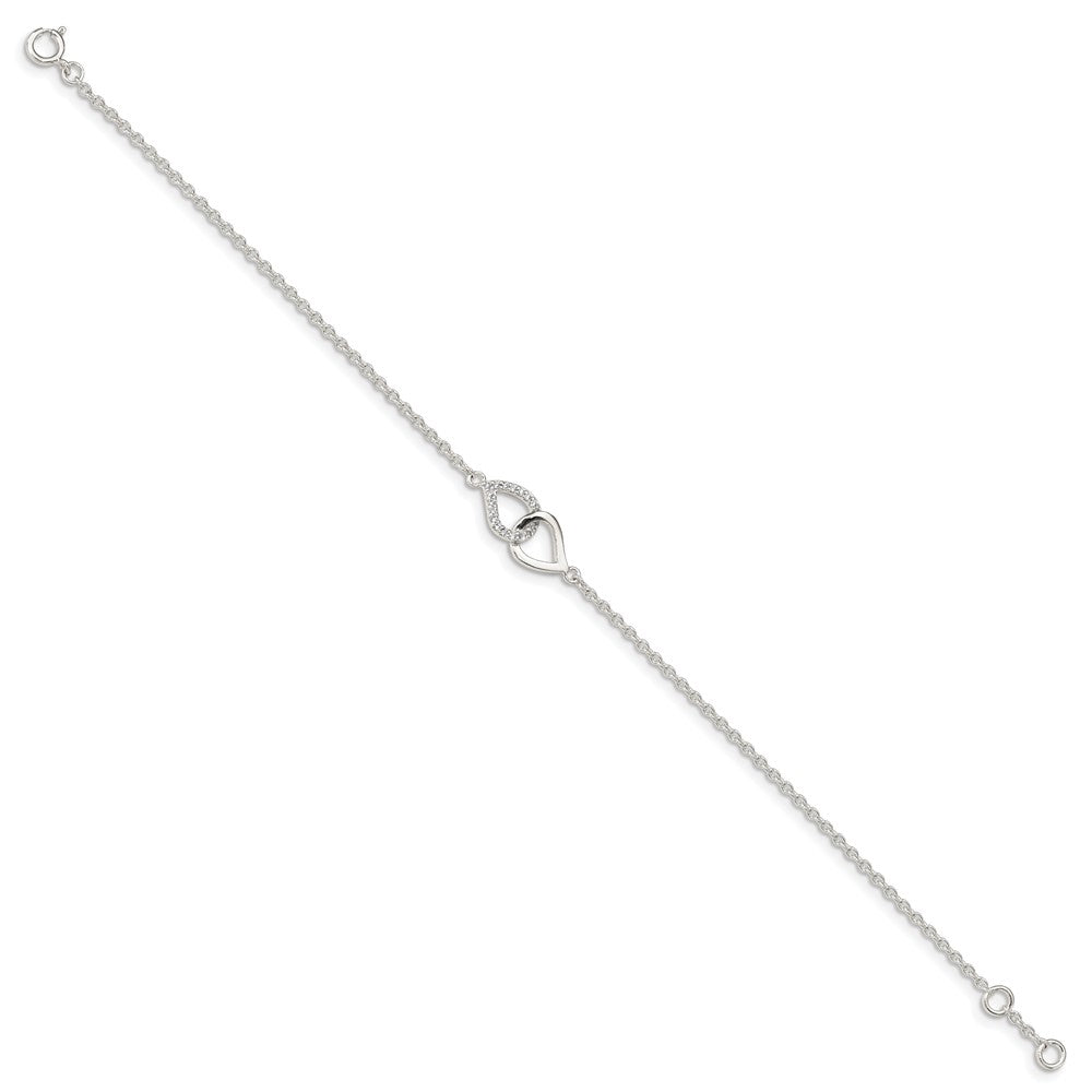 Sterling Silver CZ Bracelet 7 inches