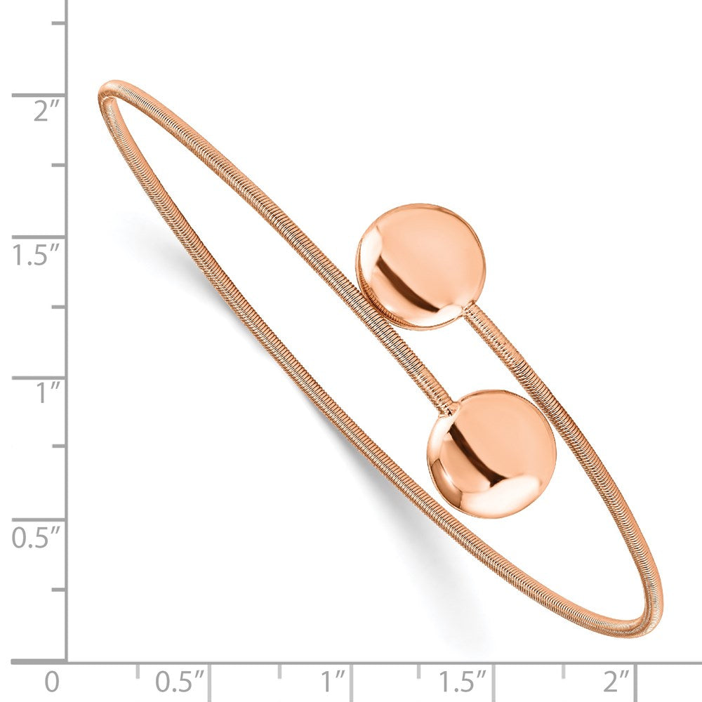 Sterling Silver Rose-Gold-plated Polished Wire Flexible Bangle