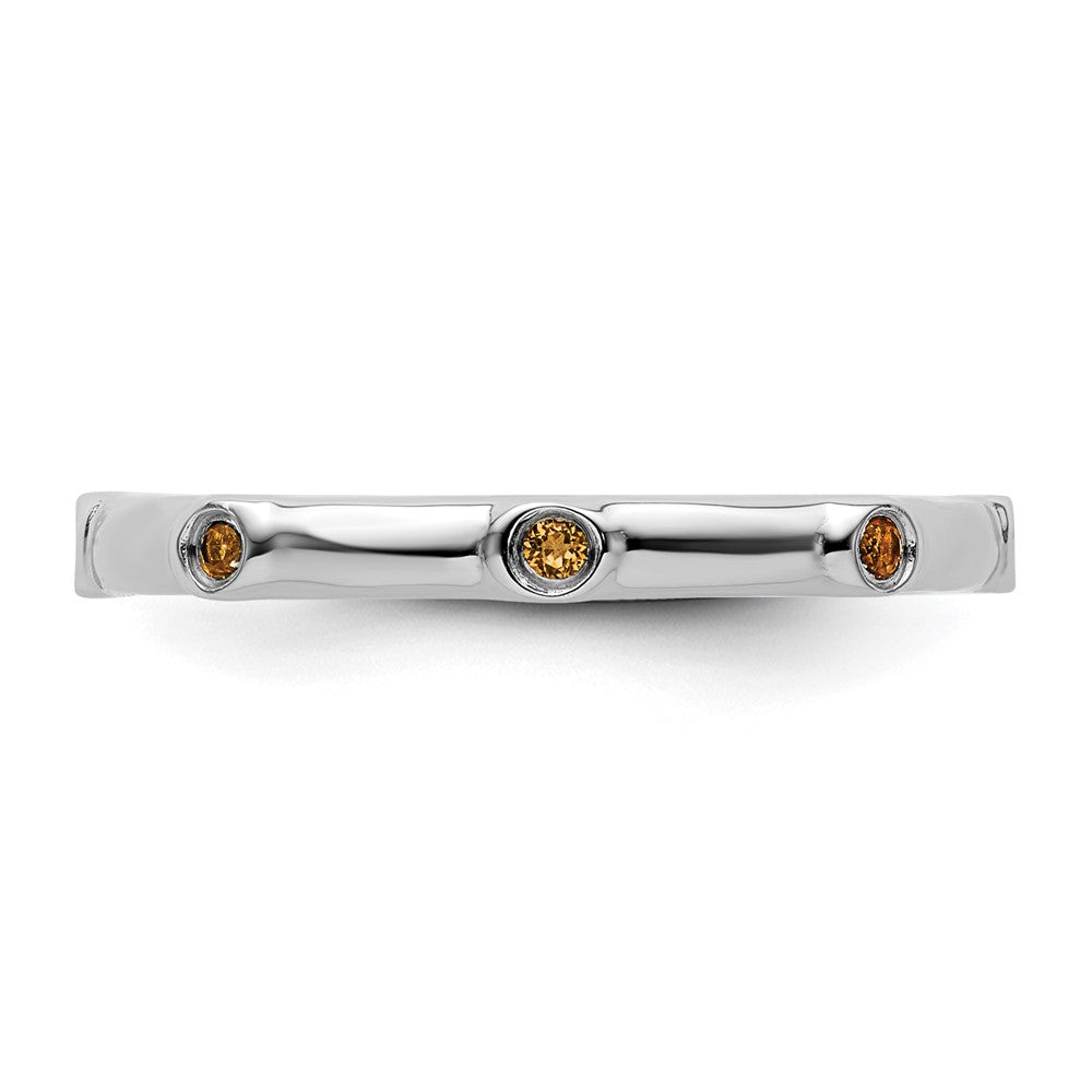 Sterling Silver Stackable Expressions Citrine Ring Size -5