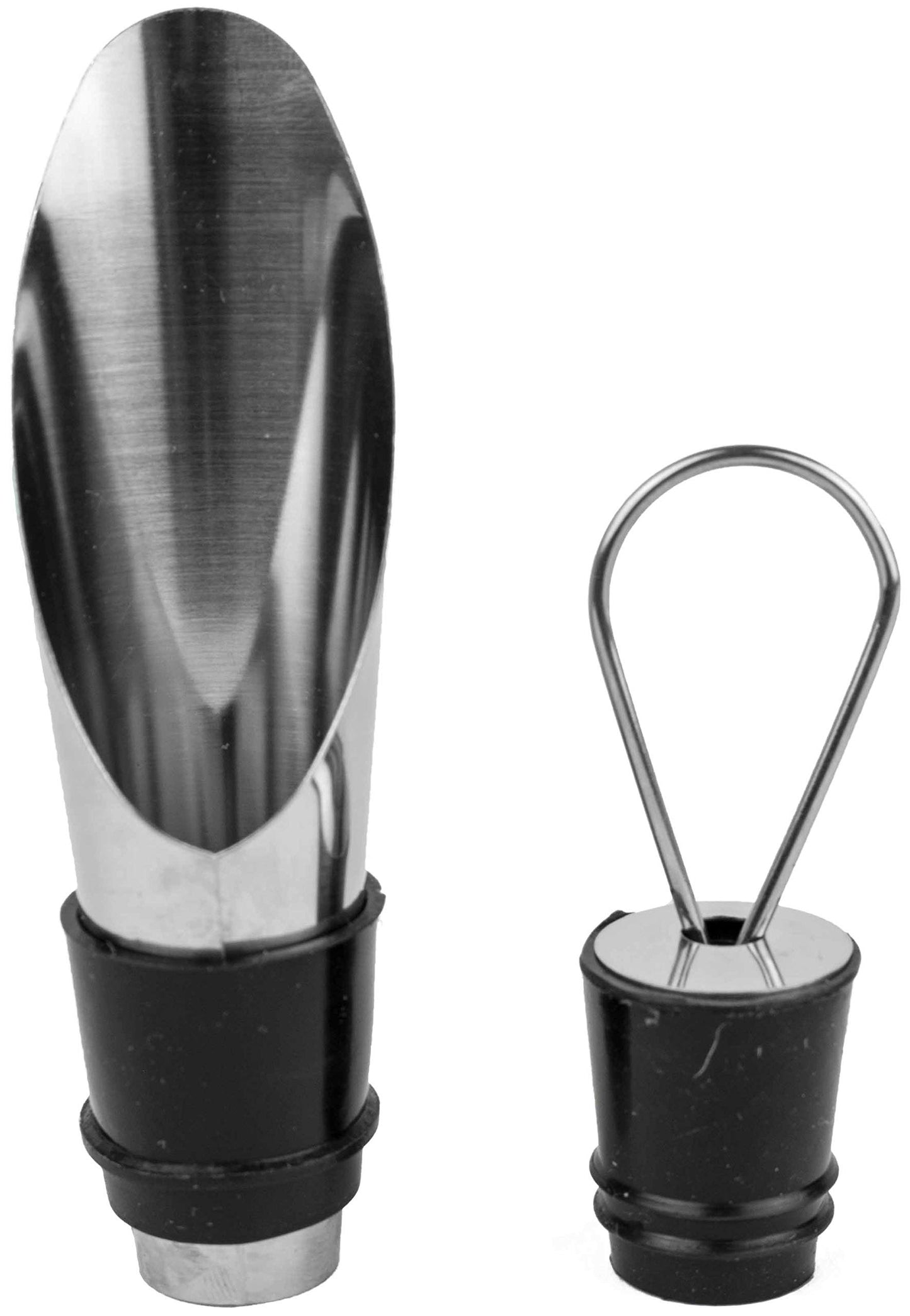 4-Piece Wine Bottle Opener Accessory Gift Set in Black Leatherette Round Case