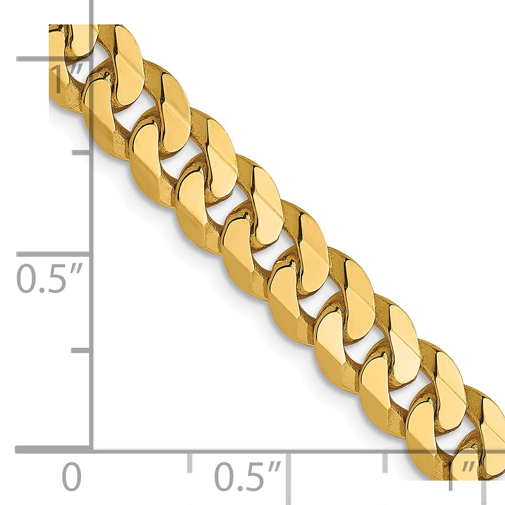 14K 6.1mm Flat Beveled Curb Chain