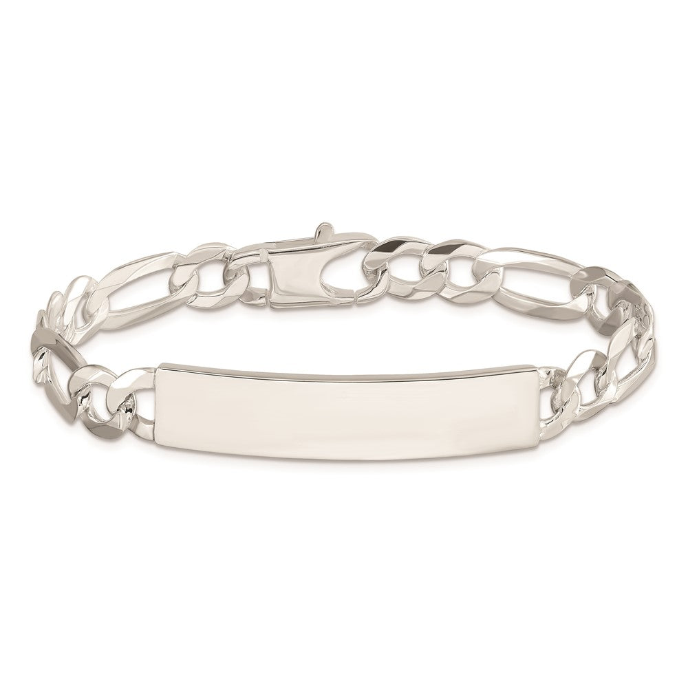 Sterling Silver Figaro Link ID Bracelet 7.5 inches