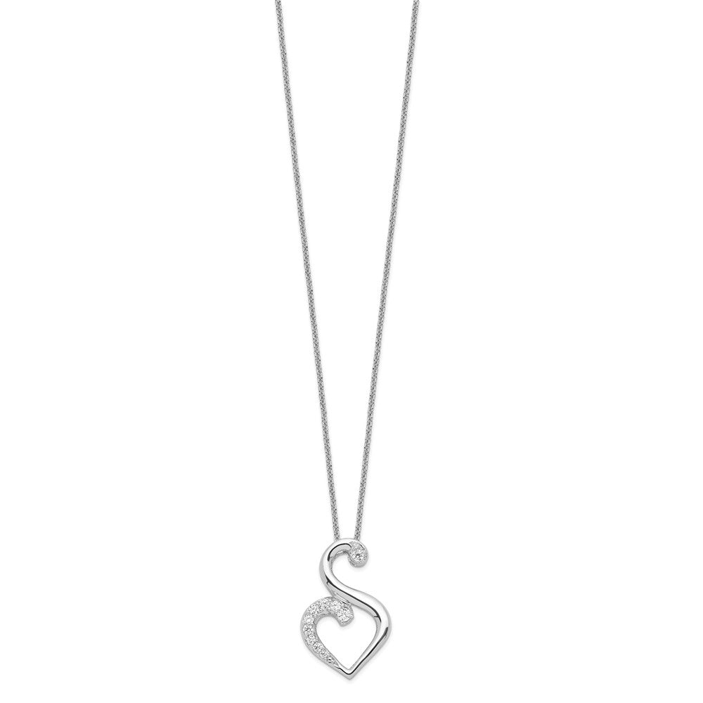 Sentimental Expressions Sterling Silver Rhodium-plated CZ Journey of Friendship 18in Necklace 18 Inches