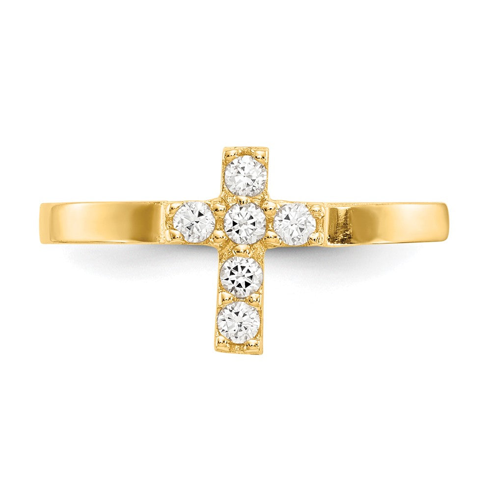 14k Madi K CZ Cross Baby Ring Size 3