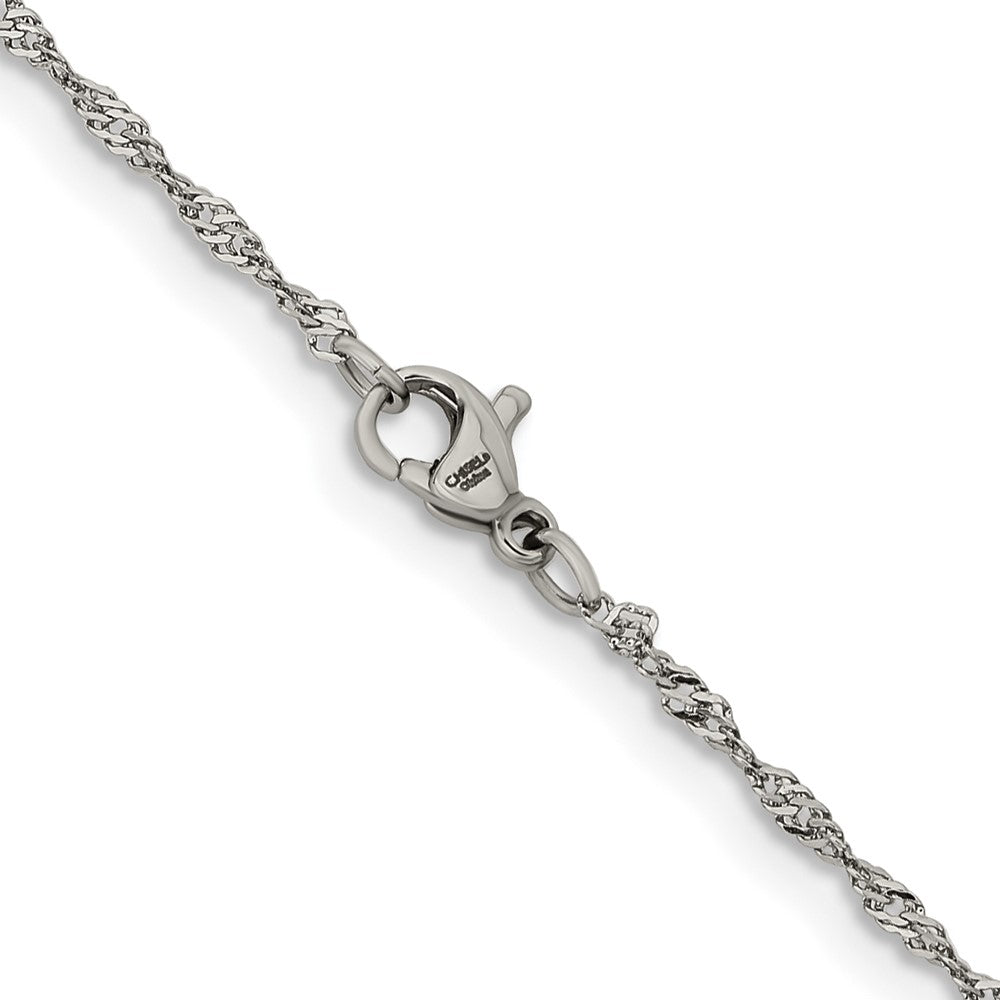 Stainless Steel Polished 2mm 18in Singapore Chain