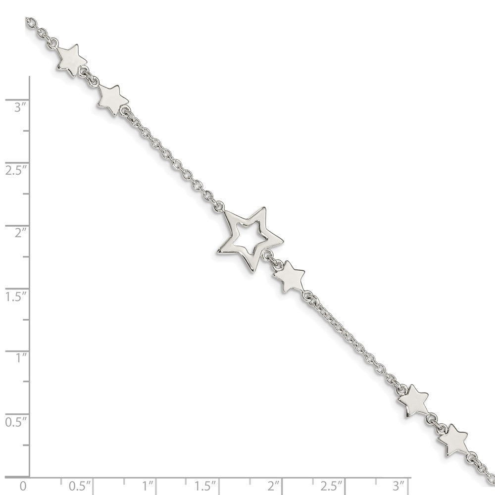 Sterling Silver Star Bracelet 7.5 inches