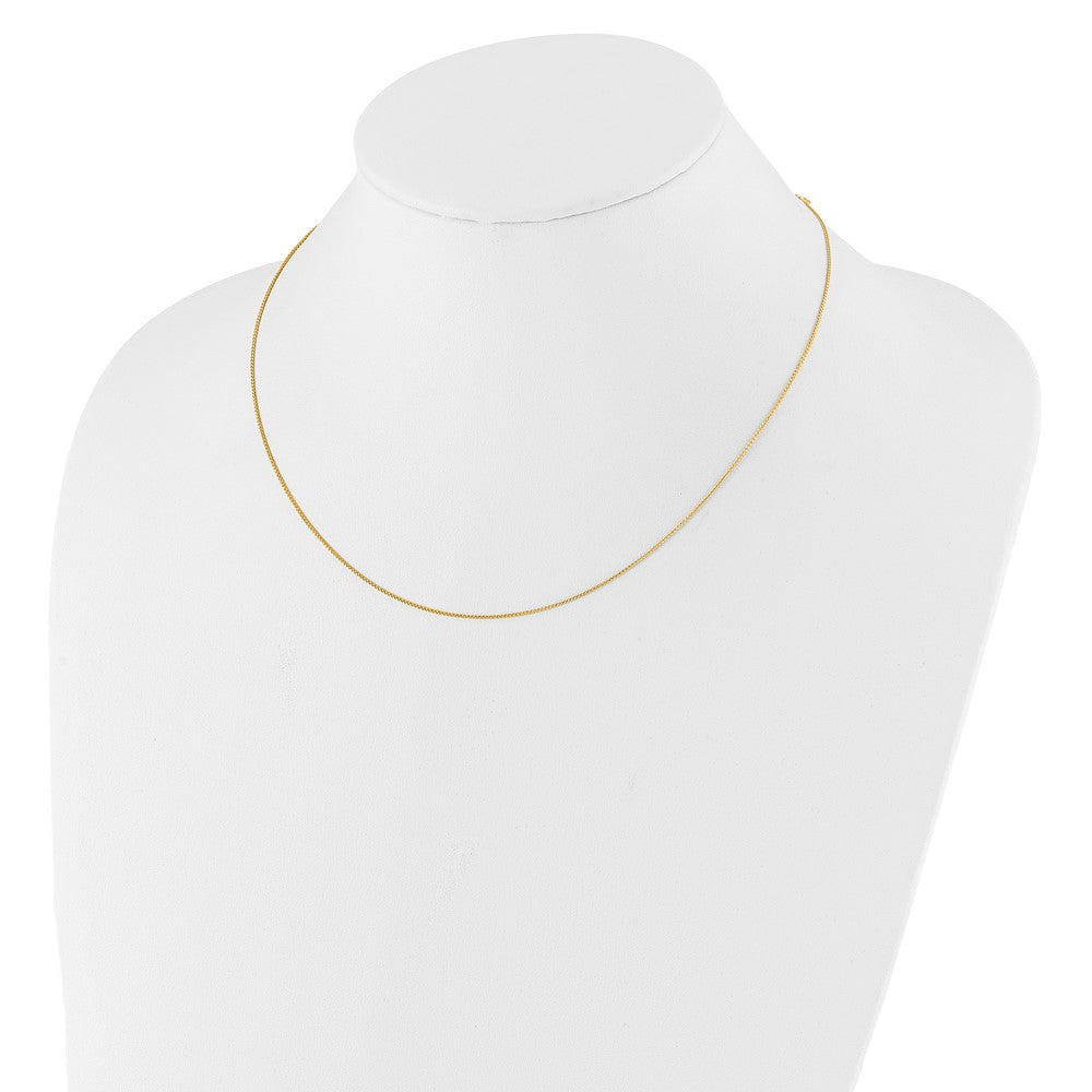 14K .8mm Baby Spiga 1in+1in Adjustable Chain