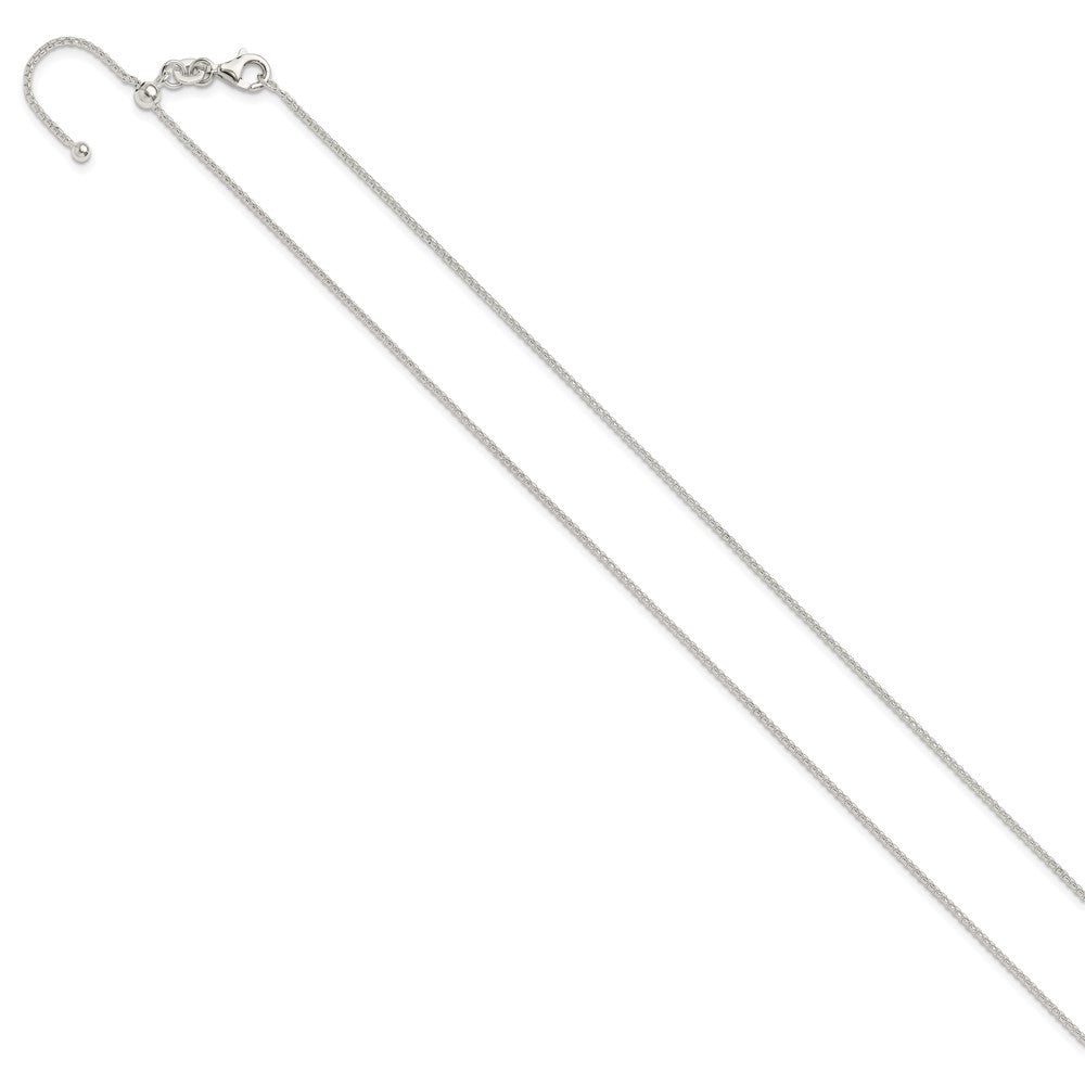 Sterling Silver Polished Adjustable Necklace 24 Inches