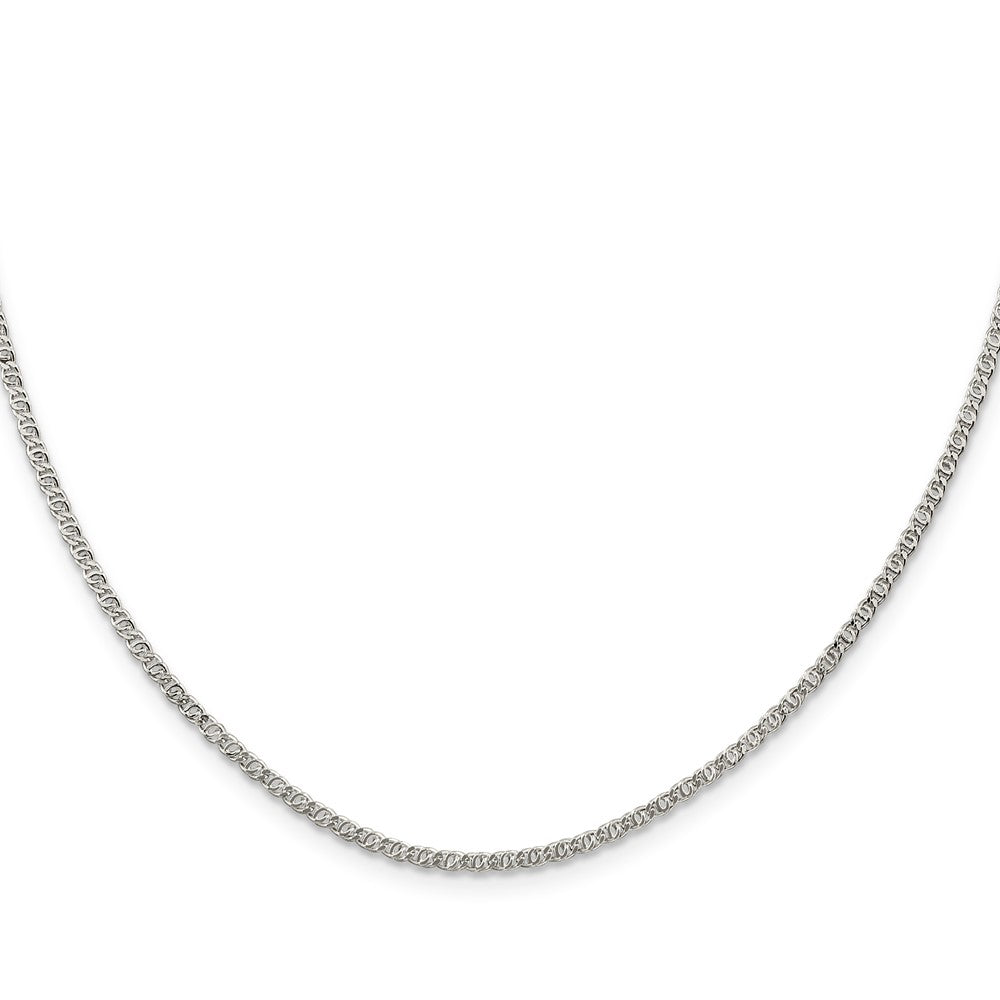 Sterling Silver 2mm Fancy Anchor Pendant Chain 24 Inches