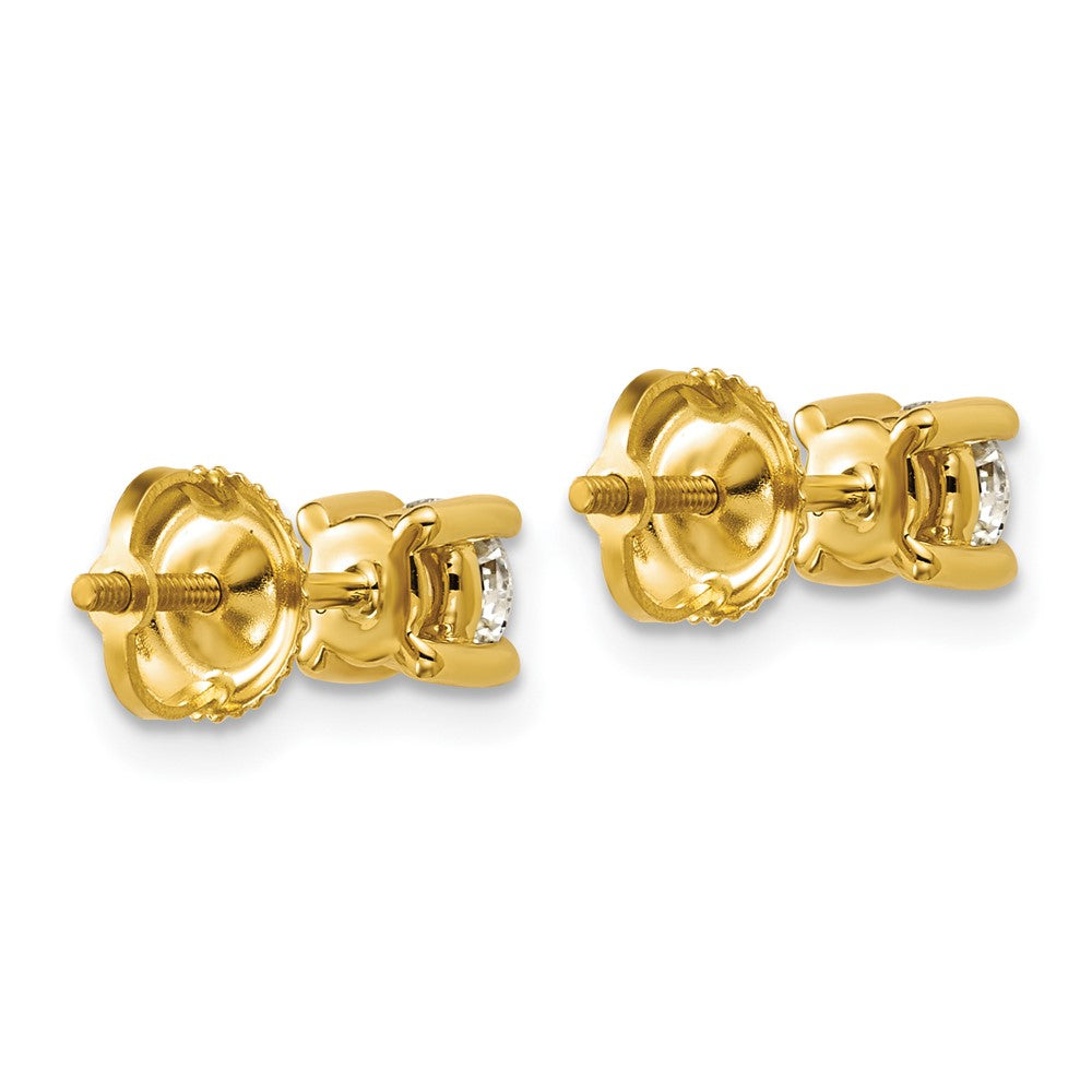 14k 5/8 carat Certified Lab Grown Diamond VS/SI+ G+ Round Complete Four Prong Screwback Heavyweight Stud Earrings