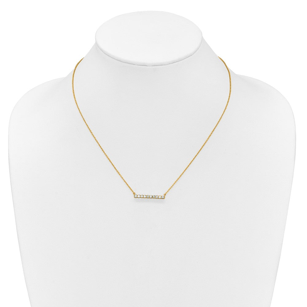 14k 1/2 carat Lab Grown Diamond VS/SI+ G+ 18 inch Bar Necklace