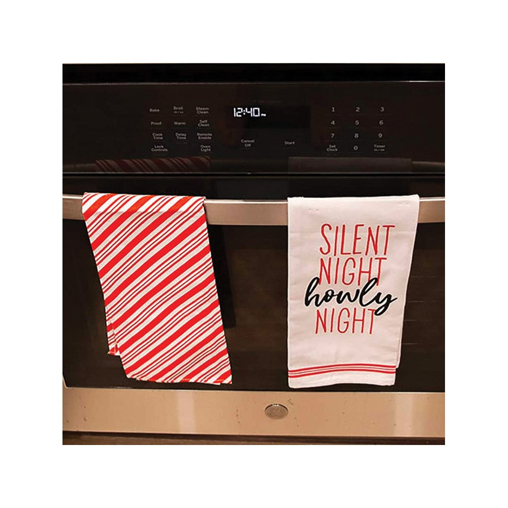 Silent Howly Night Christmas Set of Two Cotton Kitchen Towels