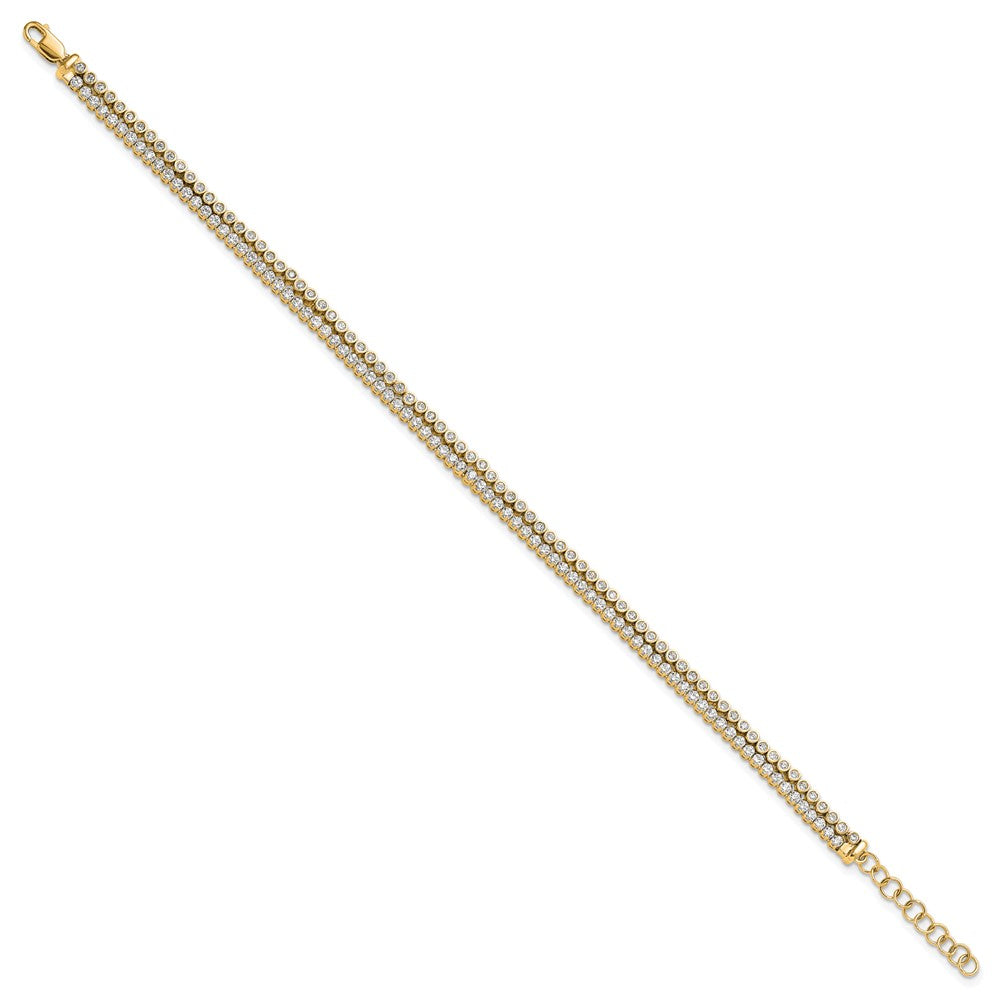 True Origin 14K Yellow Gold 2 7/8 carat Lab Grown Diamond VS+ F+ 7 in with 1 in extension Complete Bracelet