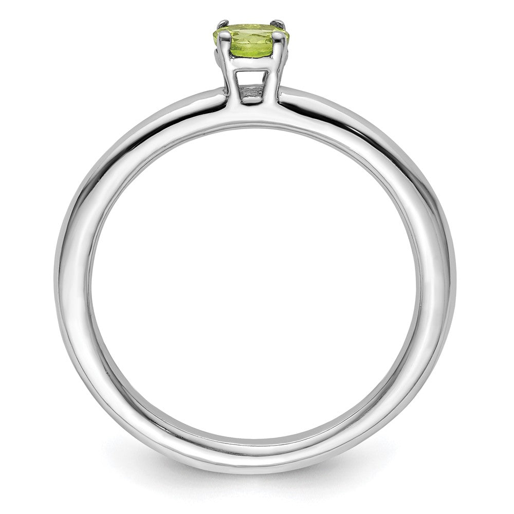 Sterling Silver Stackable Expressions Rhodium Peridot Ring