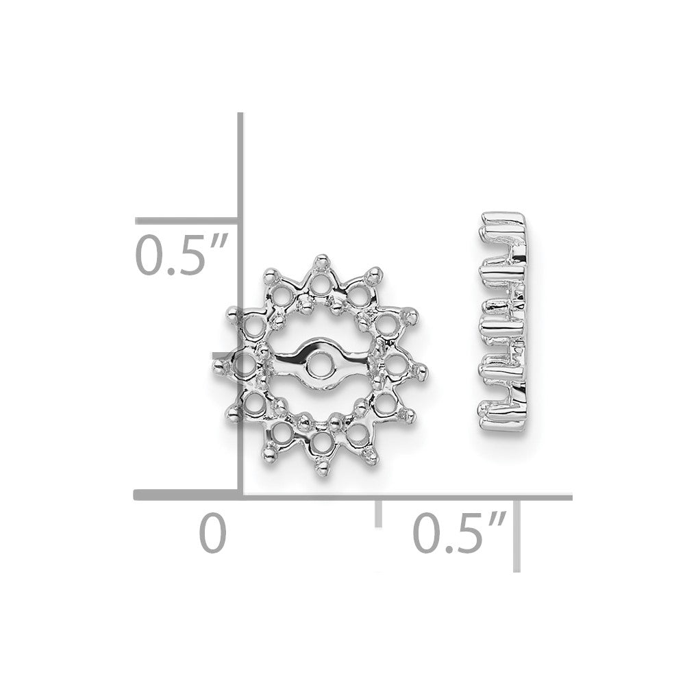 14K White Gold Fancy Diamond Earring Jacket Mountings