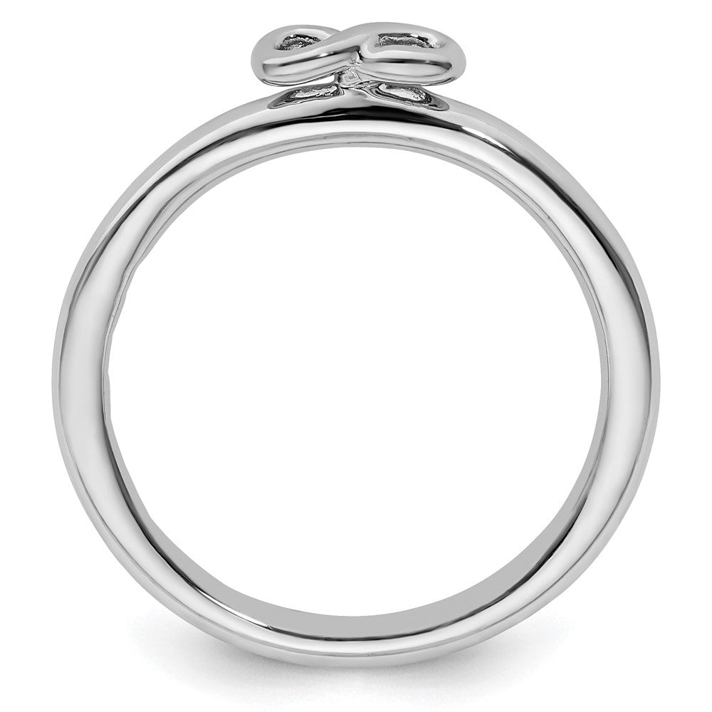 Sterling Silver Stackable Expressions Rhodium Infinity Symbol Ring Size -8