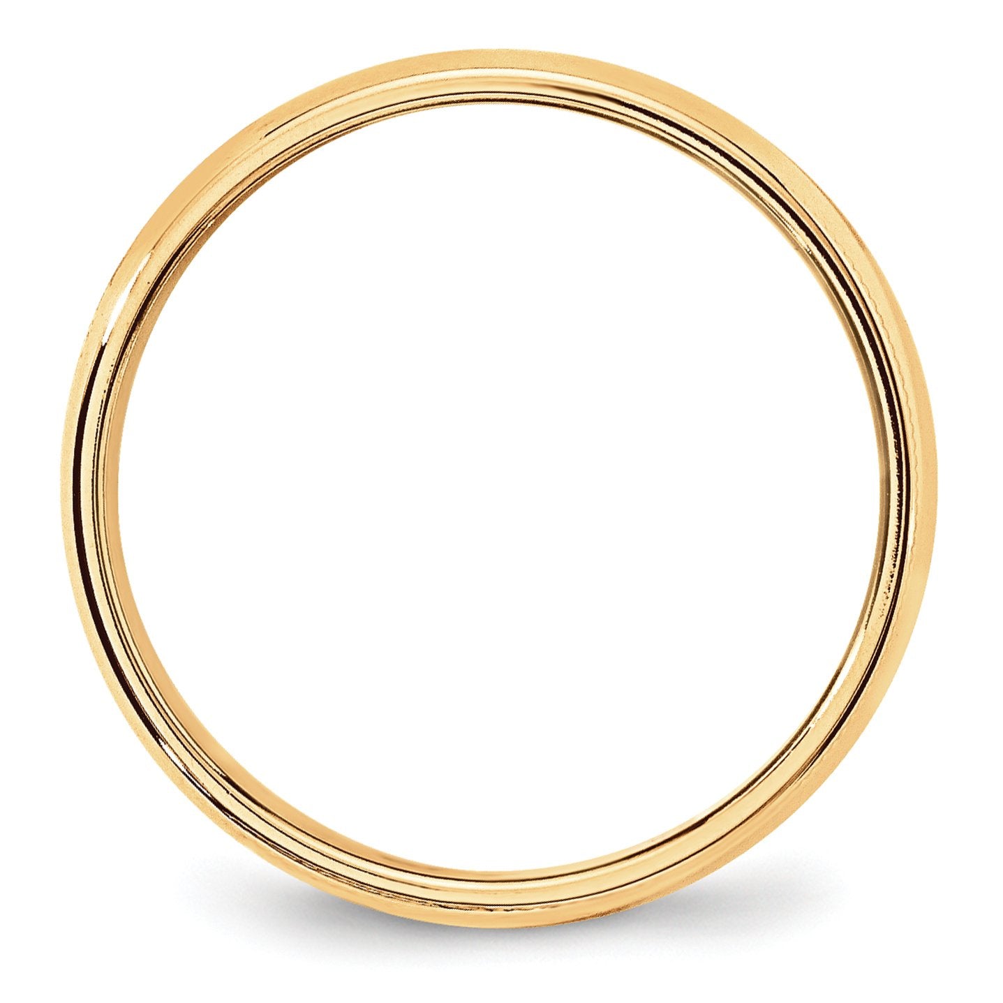 14k Yellow Gold 6mm Lightweight Milgrain Half Round Wedding Band Size 10.5