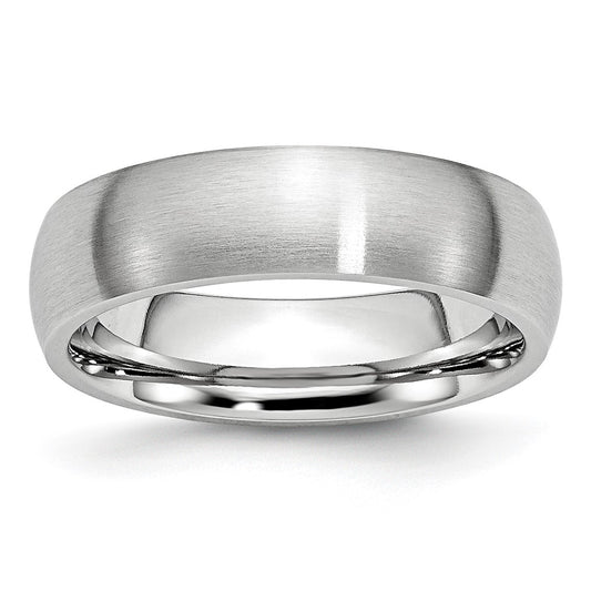 Cobalt Satin 6mm Half Round Band Size - 7