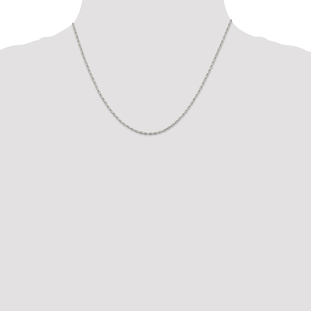 Sterling Silver 1.3mm Elongated Box Chain 18 Inches