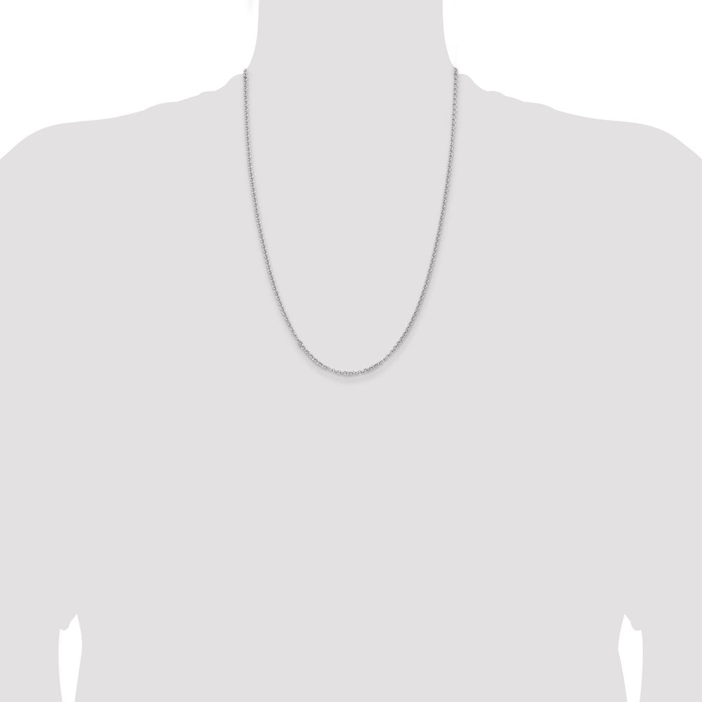 Sterling Silver Rhodium-plated 2.8mm Rolo Chain 24 Inches