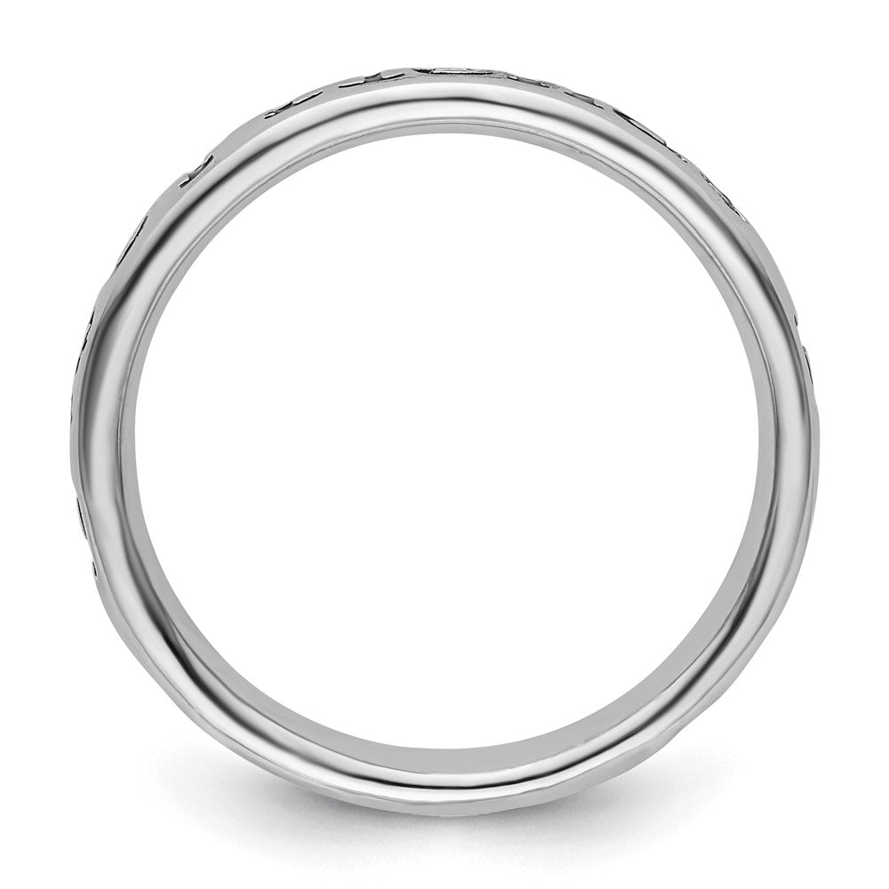 Sterling Silver Stackable Expressions Polished Enameled Friends Ring Size -9