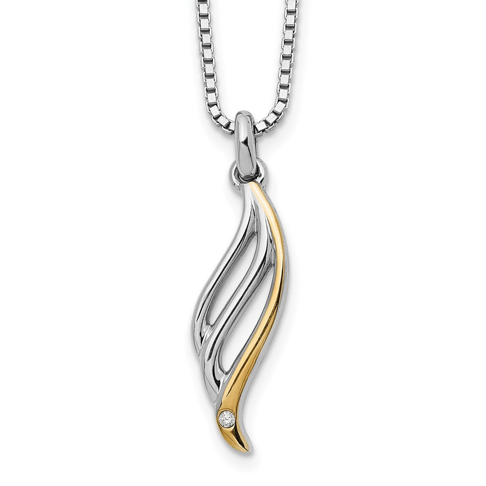 White Ice Sterling Silver Rhodium-plated Gold-tone 18 Inch Diamond Necklace with 2 Inch Extender 18 Inches