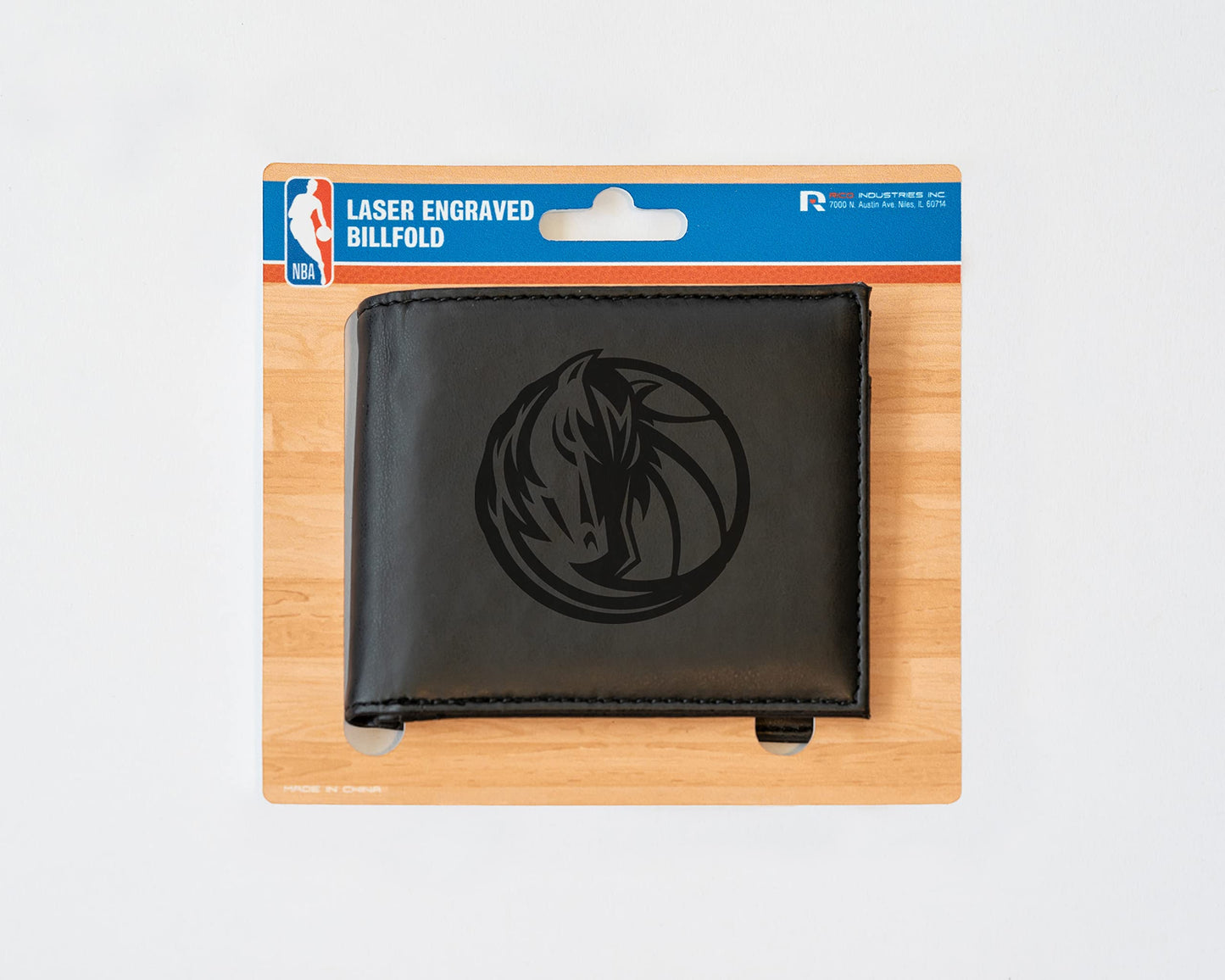Dallas Mavs Mavericks NBA Laser Engraved Black Billfold Wallet