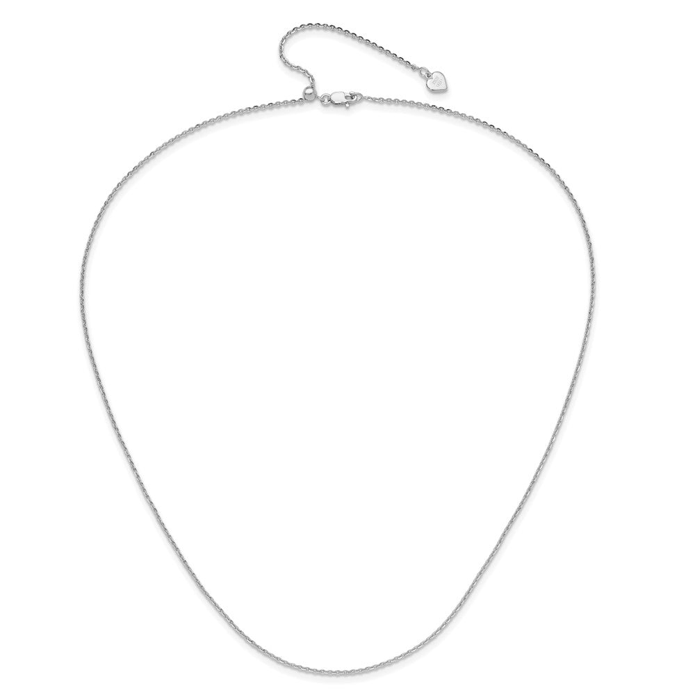 Sterling Silver RH-plated Adjustable 1.75mm Cable Chain