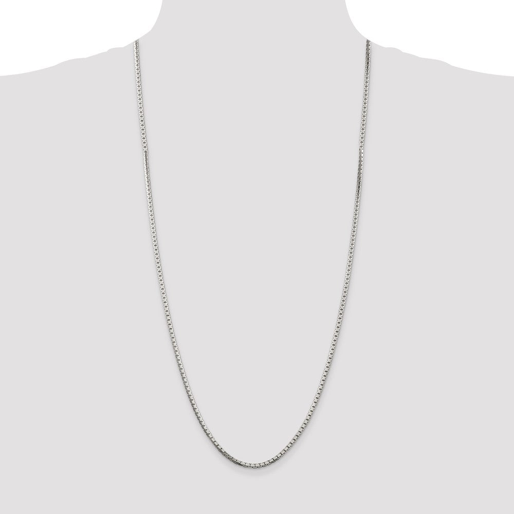 Sterling Silver 2.5mm 8 Sided Diamond-cut Box Chain 30 Inches